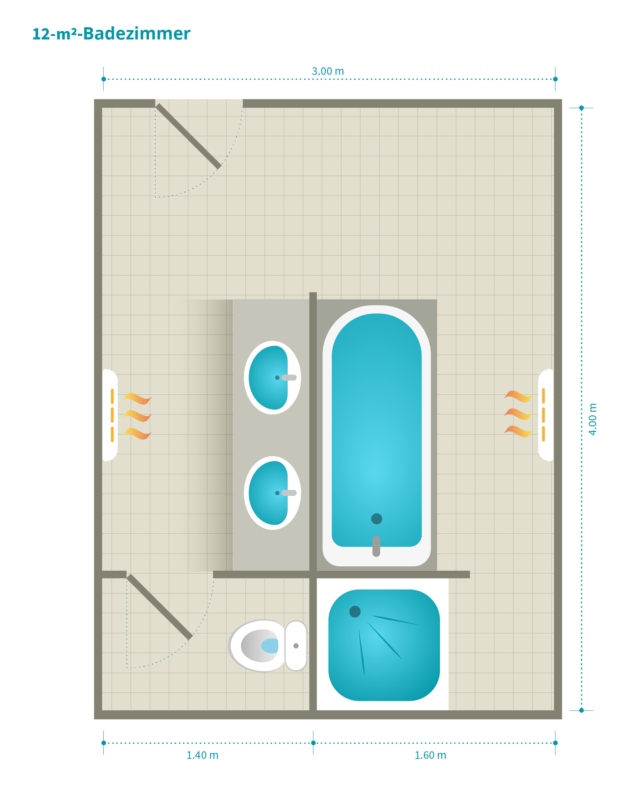 Bad Einrichten: Ideen Für 10 Bad-Grundrisse inside Grundriss Badezimmer 10 Qm