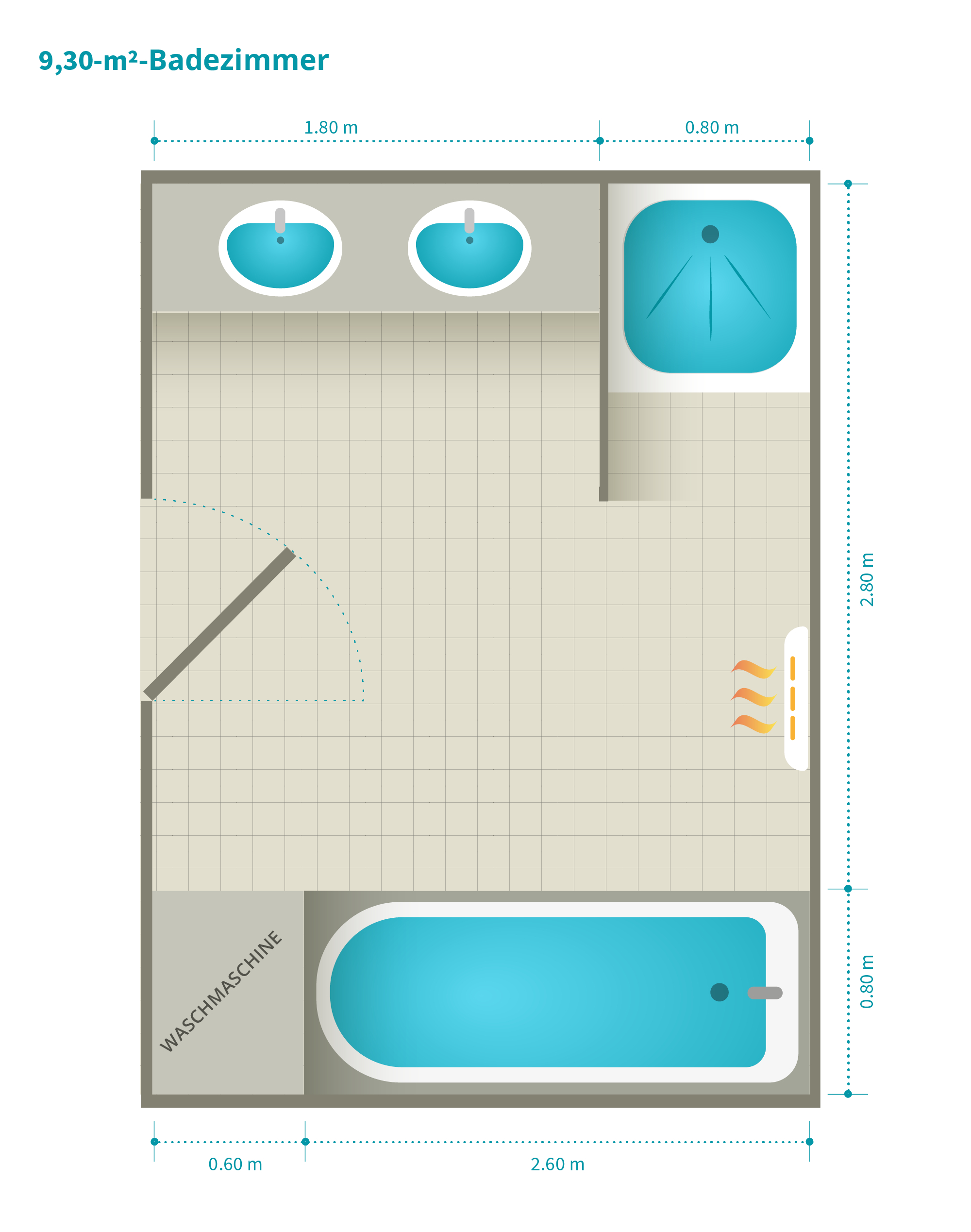 Bad Einrichten: Ideen Für 10 Bad-Grundrisse within Badezimmer Grundriss Rechteckig