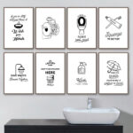 Toilettenregeln, Wandkunst, Leinwandgemälde, Modernes, Lustiges  Badezimmerregeln Schild, Poster, Drucke, Toiletten Humor, Bild, Within Badezimmer Bilder Lustig