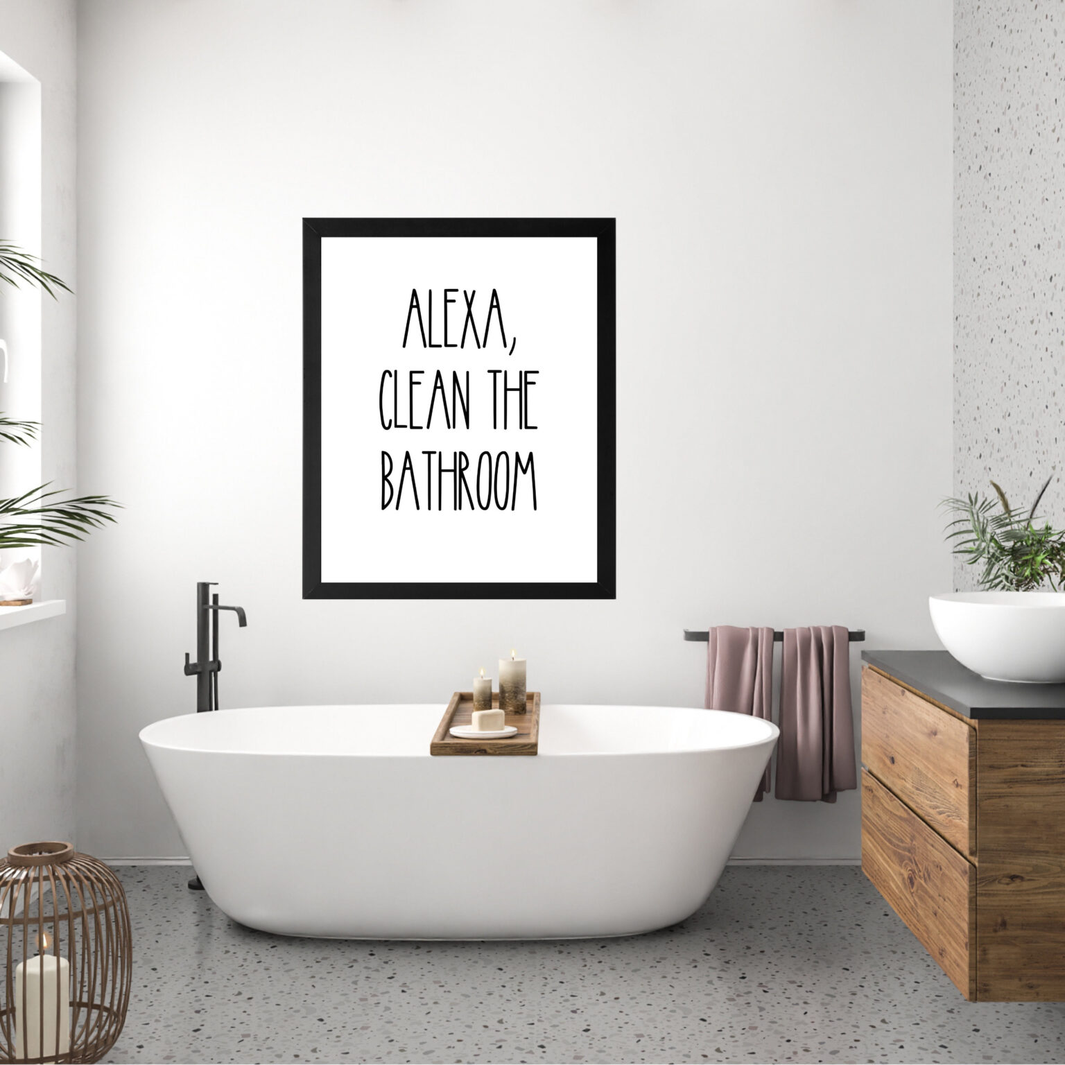 Alexa Reinigen Sie Das Badezimmer Druckbare Kunst Badezimmer Wand with Alexa Badezimmer